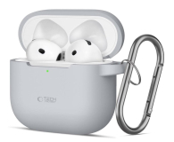 Etui na słuchawki Tech-Protect Silicone Hook do Apple AirPods 4. generacji Crayon Grey